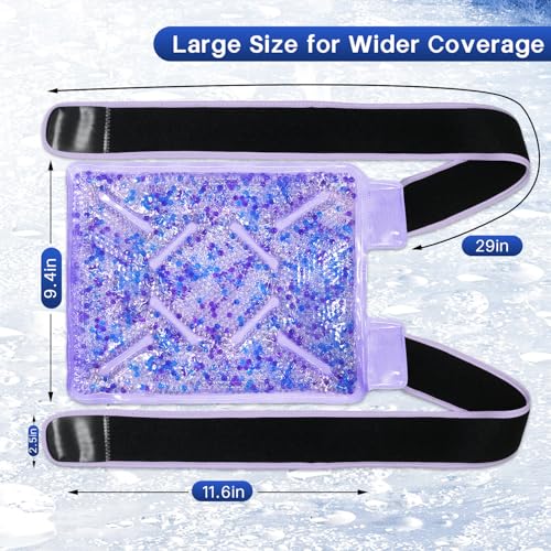 Knee Ice Pack Wrap for Pain Relief 2 Pack, Reusable Gel Cold Therapy - color: Light Purple-2 Pack