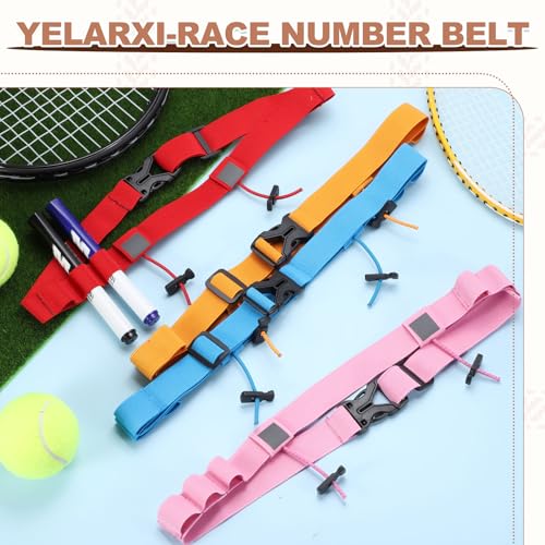 Bib Belt, Race Belt Triathlon Running Number Holder Elastic Comfortable with 6 Gel Loops, Sport Race Bib Holder 1Pcs, Red for Runners/Marathon/Cycling - color: Red