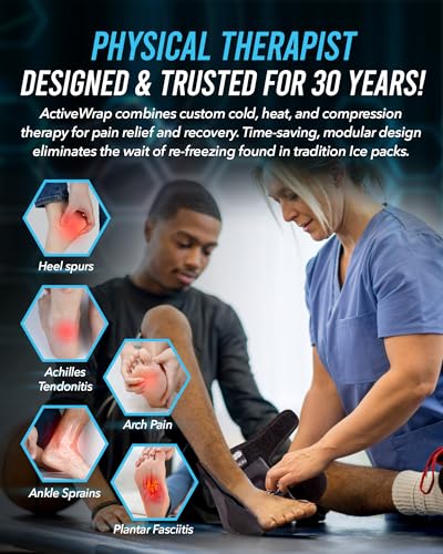ActiveWrap Foot and Ankle Ice Pack Wrap & Heat Wrap, Small/Medium – Includes 2 Ultra Flex Gel Ice Packs for Injuries Reusable – Hot & Cold Therapy for Targeted Foot Pain Relief, Sprained Ankle & Heel - size: Small/Medium