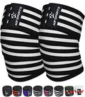 AQF Knee Wraps for Weightlifting Bandage - 78" IPL & USPA Approved (Pair) - color: Blk & Wht