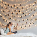 Photo Clip String Light, 33Ft 100LED Battery Fairy Lights with 50 Clips - color: Warm White