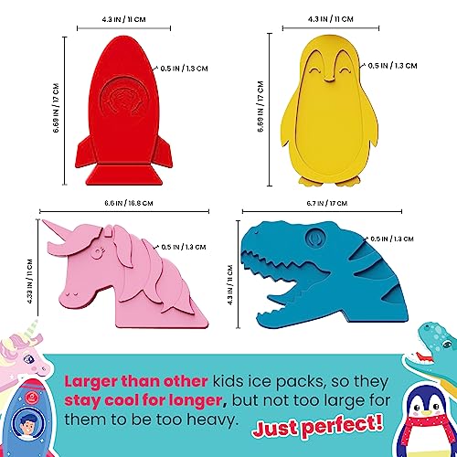 Healthy Packers Ice Packs for Lunch Boxes, Slim Reusable 4-Pack Multipack - color: 4-pack (Multipack)