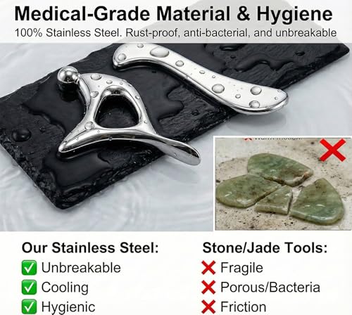 4-Piece Stainless Steel Muscle Scraper Tool Set for Fascia Release