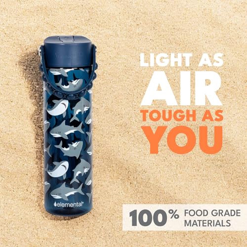 Elemental Splash 26oz Tritan Plastic Water Bottle with Straw & Pop-It Strap - color: Great White, size: 26 Ounces