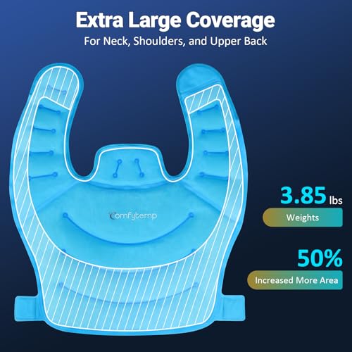 Comfytemp Large Ice Pack for Neck Shoulders Upper Back Pain Relief - color: Blue, size: Large