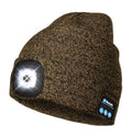 Wmcaps Bluetooth Beanie with LED Light and Headphones, Christmas Tech Gifts - color: Black Coffee Blend