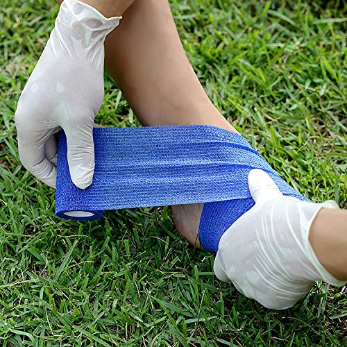 Self Adhesive Wrap Cohesive Wrap Bandages 6 Count 3" x 5 Yards, Medical Tape, Adhesive Flexible Breathable First Aid Non Woven Rolls, Stretch Athletic, Ankle Sprains & Swelling, Sport - color: Beige, size: 6 Count (Pack of 1)