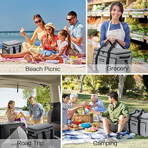 Hulongo Soft Sided Insulated Cooler Bag, 32L - color: gray