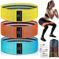 Fabric Resistance Bands for Working Out, 3-Set Exercise Loops for Home Gym - color: Blue