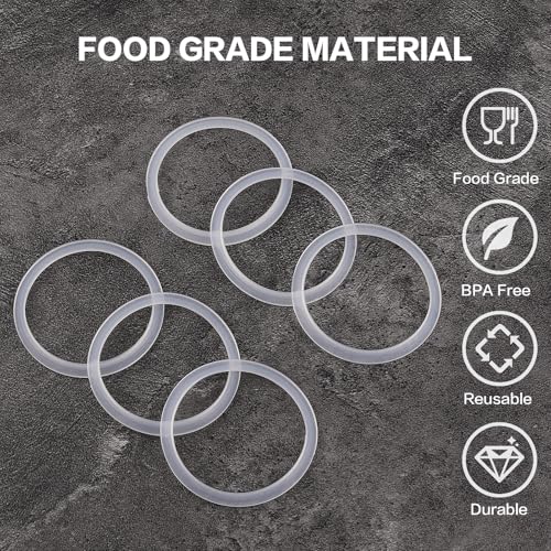 Gasket Replacement Compatible with Hydro Flask,Wide Mouth Lid-O Ring Rubber Seal For HydroFlask Wide Cap-6 Pack Replacement Silicone Seal Parts(Not For Thermoflask Spout and Straw Lid)