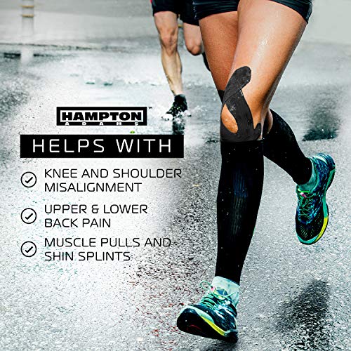 Hampton Adams Kinesiology Tape, Uncut Roll, Waterproof Muscle Support - color: Black, size: 2in x 135ft (1 Roll)