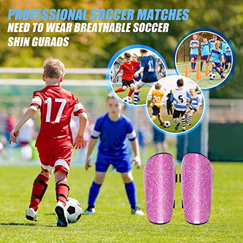 Shin Guards Soccer Youth Kids Boys Girls Toddler Shin Pads Child EVA Cushion Protection Reduce Shocks Injurie Calf Protective Gear Suitable for 4 5 6 7 8 9 10 11 12 Years Old - color: Pink, size: Medium