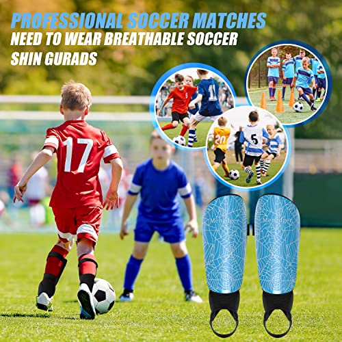 Shin Guards Soccer Youth Kids Boys Girls Toddler Shin Pads Child EVA Cushion Protection Reduce Shocks Injurie Calf Protective Gear Suitable for 4 5 6 7 8 9 10 11 12 Years Old - color: Blue Ankle, size: Medium