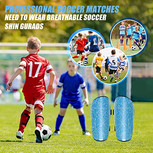 Shin Guards Soccer Youth Kids Boys Girls Toddler Shin Pads Child EVA Cushion Protection Reduce Shocks Injurie Calf Protective Gear Suitable for 4 5 6 7 8 9 10 11 12 Years Old - color: Blue, size: Medium