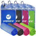 YQXCC 4 Pack Cooling Towels, 40"x12", Ice Cool Towels for Neck & Face - color: Dark Gray, Dark Blue, Rose Red, Green