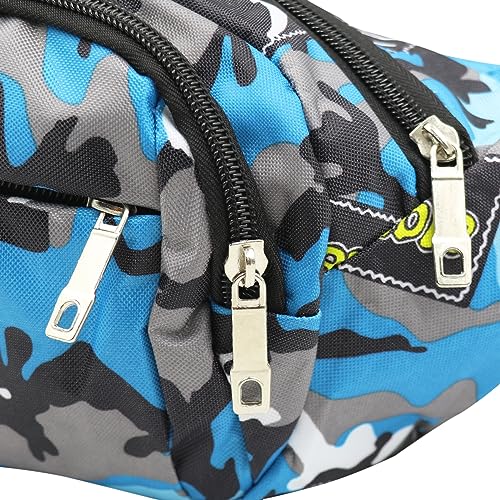 AIBEARTY Fashion Fanny Pack Small Checkered Waist Pack Belt Waist Bag Pack Pouch with Adjustable Strap for Sport Running,Camping,Trip - color: Blue 02