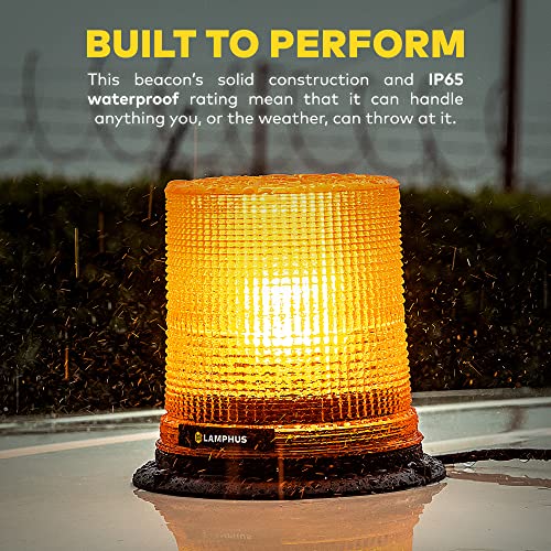 LAMPHUS Aura 7 Inch 12W White LED Beacon Warning Strobe Light For Trucks - color: White, size: 7"