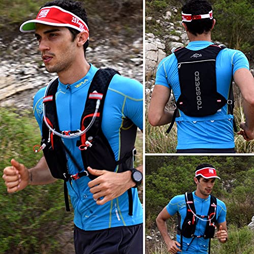 INOXTO Running Hydration Vest Backpack,Lightweight Insulated Pack with 1.5L Water Bladder Bag Daypack for Trail Hiking Running Cycling Race Marathon for Women Men - color: Black red