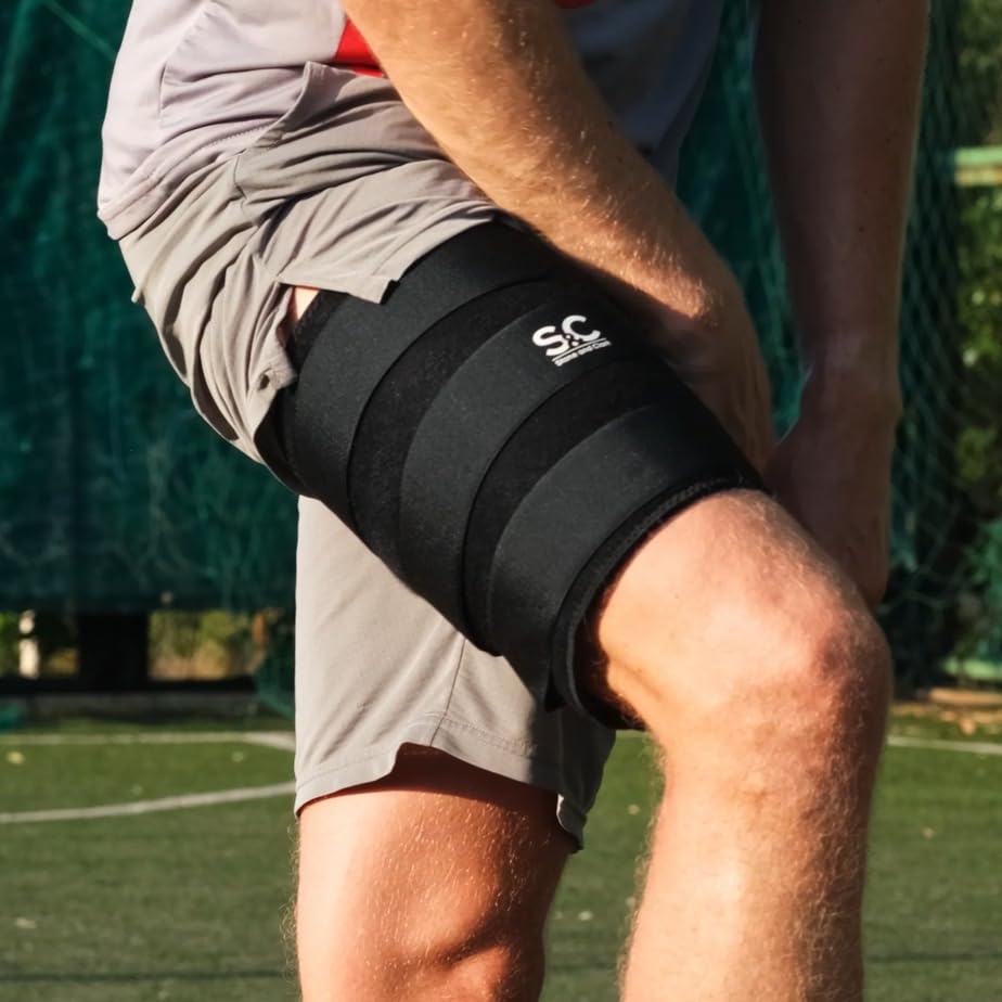 Stone and Clark Thigh Brace Support – Adjustable Thigh Compression Wrap for Hamstring, Quad & Groin – Breathable Latex-Free Neoprene Thigh Wrap for Men & Women – XXL (Fits 25–29.5" Mid-Thigh) - size: XXL (25-29.5")