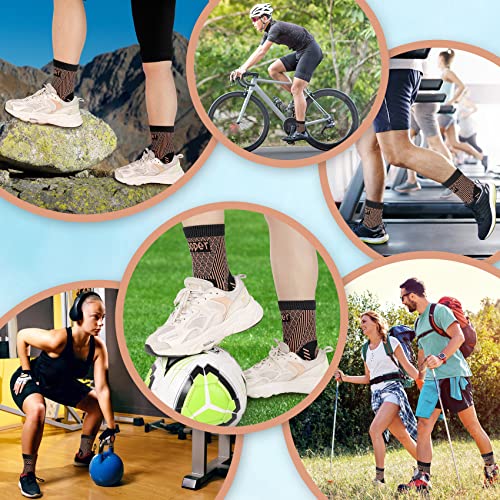 Ankle Brace, Copper-Infused Ankle Support Compression Socks, AnkleBraces for Men Women, Foot Support Wraps for Achilles Tendon Sprained Ankle Plantar Fasciitis - size: Large