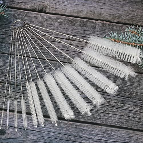 CiaraQ Bottle Cleaning Brushes, 8 Inch Nylon Tube Brush Set - color: White, size: 8.0 Inch (13pcs)