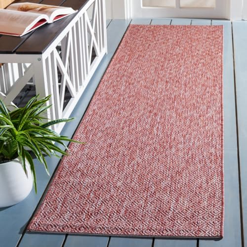 SAFAVIEH Courtyard Outdoor Runner Rug 2'3"x10', Modern Red CY8520-36522 - color: Red, size: 2'3" x 10' (Runner)