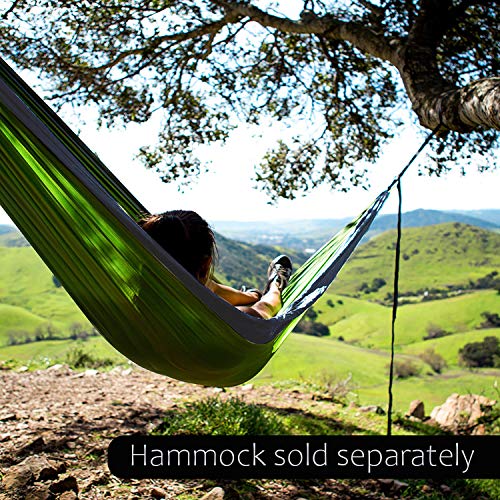 Hammock Straps and 2 Carabiners, 30+2 Loops, 1200lbs Breaking Strength (500lbs Rated) | 100% Non-Stretch, Lightweight, Portable Camping - Quick, Easy Setup | Heavy Duty + Tree Friendly - size: 8 Feet.