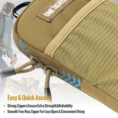ONETIGRIS Backpack Strap Pouch, MOLLE Phone Holster for Backpack & Belt - color: Brown