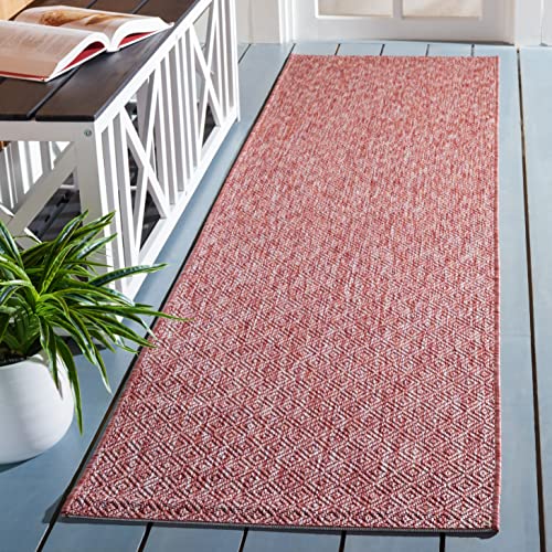 SAFAVIEH Courtyard Outdoor Runner Rug 2'3"x6'7", Modern Red CY8520-36522 - color: Red, size: 2'3" x 6'7" (Runner)