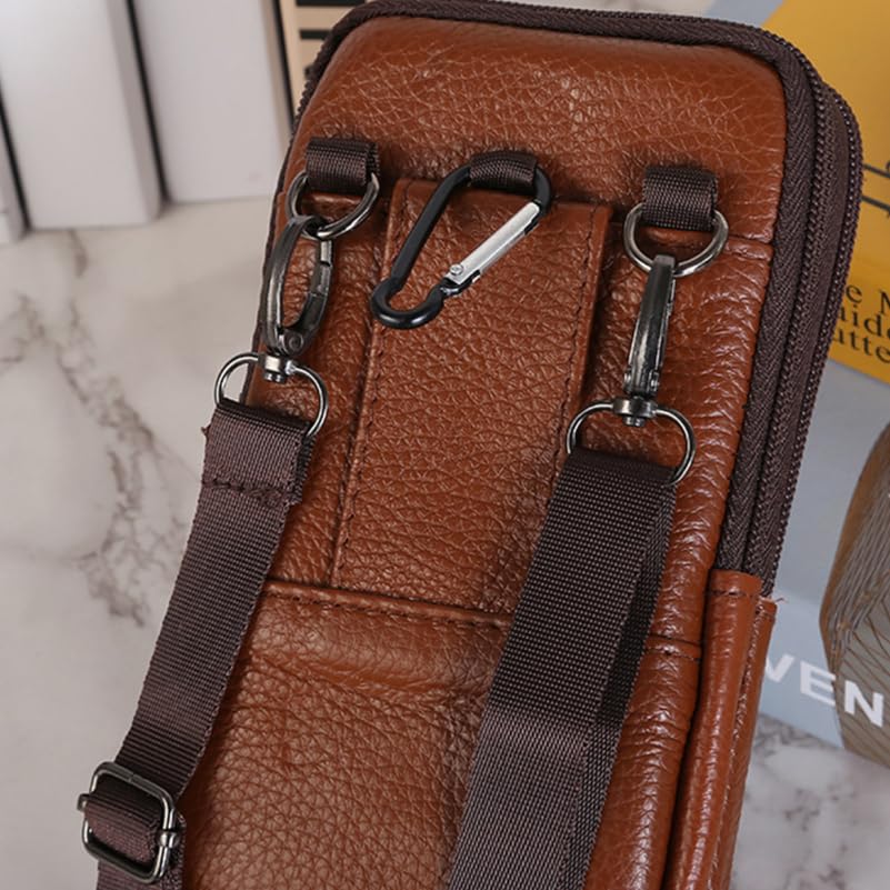 BESTYASH Waist Bag for Men, Waterproof Cowhide Phone Fanny Pack