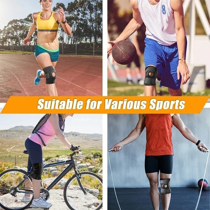 NADUSEP Knee Brace for Men Women, Adjustable Compression Sleeve Wrap Patellar Pad Tendon Knee Support Knee Strap for Running Sport Workout (short)