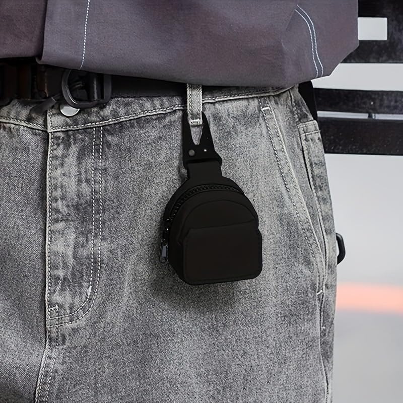 Mini Belt Loop Pouch, Clip-On Waist Pack for Earphones Keys, Portable Multifunctional Organizer (Blue,8 * 6 * 3cm)