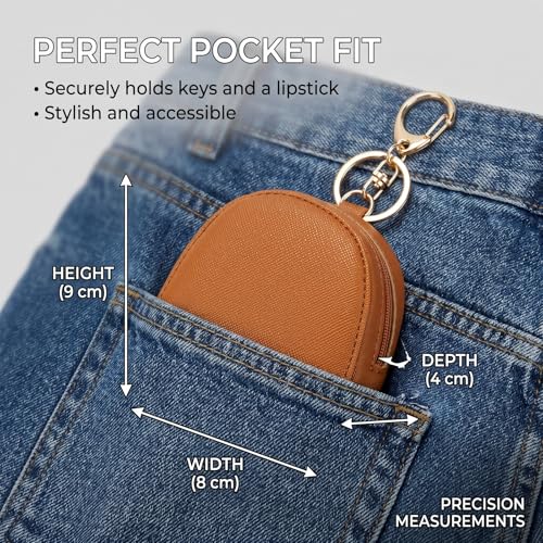 3PCS Women’s Small Coin Purse Set, Premium PU Leather Change Pouch with Durable Keychain and Smooth Metal Zipper, Mini Portable Wallet for Cash, Coins, Keys, Cards and Lipstick, Versatile Travel Bag