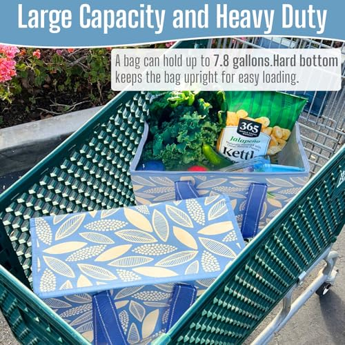 VENO 2 Pack Insulated Grocery Bags, Hard Bottom, Spring Breeze - color: Spring Breeze, size: 15.7"W x 12.6"H x 8.7"D - 2 Pack