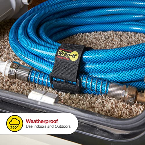 Super-Stretch Wrap-It Storage Straps - 12" (8 Pack) - Elastic Hook and Loop Cinch Straps - color: Black, size: 12" (8 Pack)