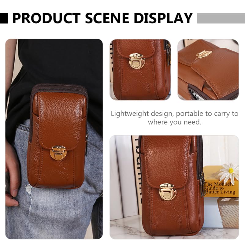 BESTYASH Waist Bag for Men, Waterproof Cowhide Phone Fanny Pack