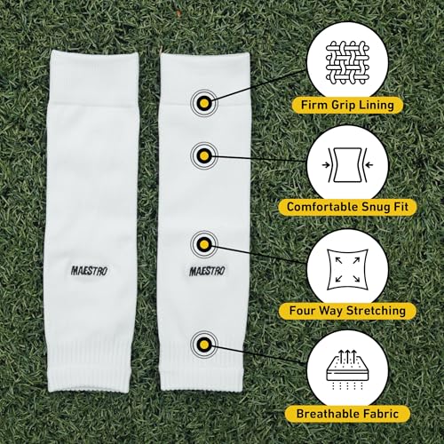 Maestro Leg Sleeves - Calf Compression Sleeves for Men & Boys - color: White, size: Large