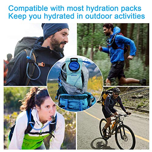 2 Pack Hydration Bladder 2L-3L with Cleaning Brush - Wide Opening, Leak Proof Water Reservoir for Hiking Cycling Running Camping Backpack - BPA Free - color: 3L-Green+blue