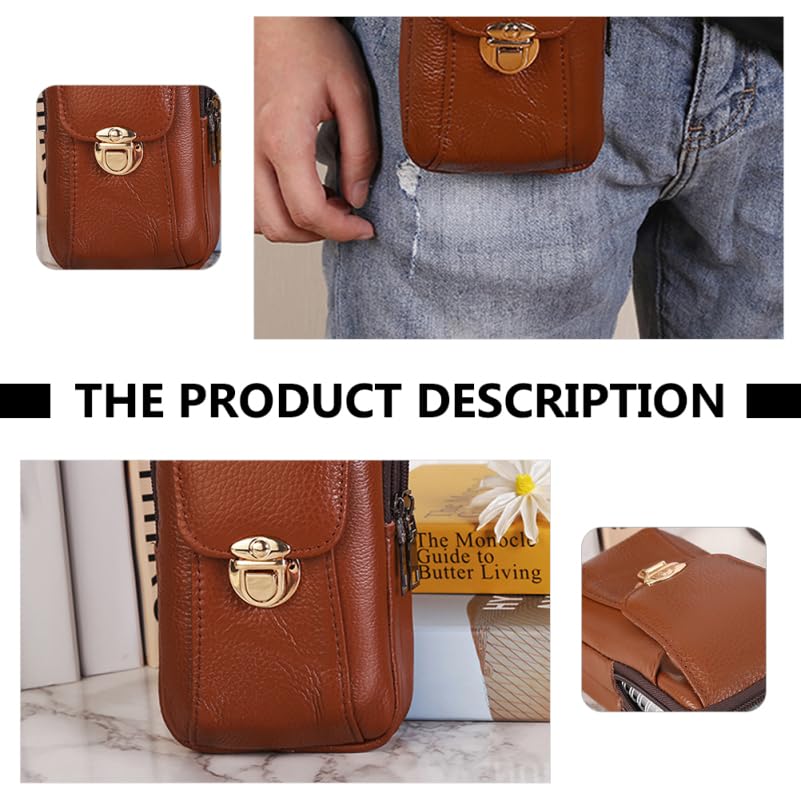 BESTYASH Waist Bag for Men, Waterproof Cowhide Phone Fanny Pack