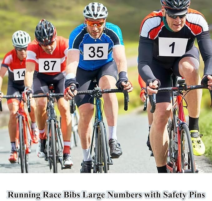 Running Race Bibs Large Numbers with Safety Pins for Marathon Race Events- Tyvek Tearproof Waterproof (201-300) - color: 201-300