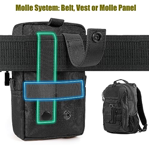 SOWHUP Tactical Molle Pouch Cell Phone Pouch Holster Small Utility EDC Pouch Gadget Organizer Bag - color: Black-D