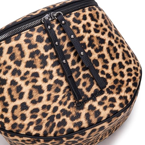 Montana West Crossbody Bag for Women, Vegan Leather Bum Bag with Coin Purse - color: Leopard