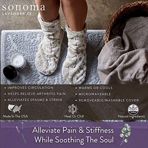 Sonoma Lavender Spa Booties, Microwavable Heated Slippers, Luxury Herbal Booties, Herbal Aromatherapy Foot Warmer - color: Arctic Circle, size: 10