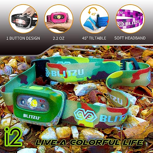 LED Headlamp, Super Bright Headlight Flashlight, Kids & Adults Outdoor Use - color: Camo