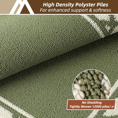 COSY HOMEER Washable Kitchen Rugs Sets of 2 Non-Slip Kitchen Mats,Green - color: Green, size: 24"x35" + 24"x60"
