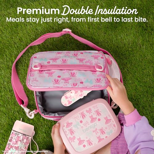 Bentgo Kids Prints Double-Insulated Reusable Lunch Bag - color: Ballet & Bows