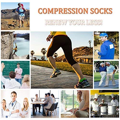 Sooverki Copper Compression Socks Women and Men 6 Pairs - Circulation Arch Support Plantar Fasciitis Running Ankle Socks - color: A3 - 6 Pairs - Gray White - No Show, size: Small-Medium