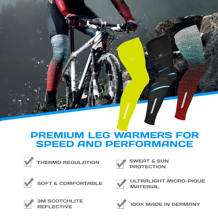 athlos - Leg Warmers - Soft, lightweight and breathable for Men and Women - color: Gradient Red Blue