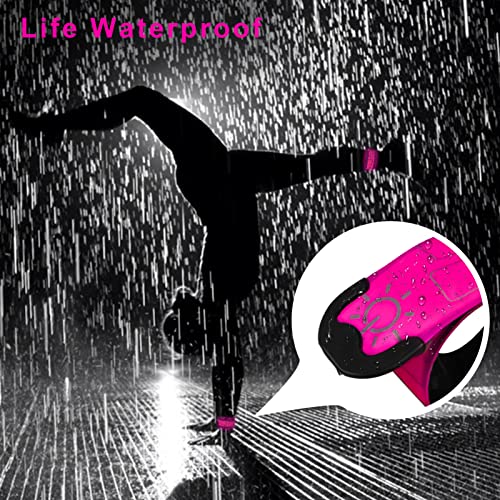 LED Safety Wristband Lights - Rechargeable Light Up Arm Ankle Band Kids Magic Slap Glow Bracelets Reflective Belt High Visibility for Night Cycling Walking Joggers Running Gear - color: Pink