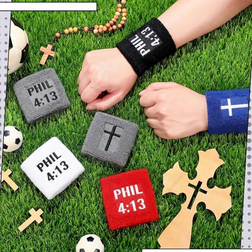 Misdary 6 Pair Cross Wristband Baseball Drip Football Accessory - color: Multicolor